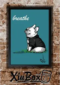 在飛比找Yahoo!奇摩拍賣優惠-法鬥 鬥牛犬 狗 呼吸 耍賴 居家 拼圖 畫框 裝飾 藝術 