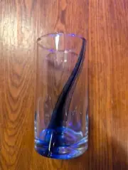 NIB Libbey Cobalt Blue Ribbon Impressions Tumbler Glasses Barware Set of 4 NEW