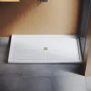 SUNNY SHOWER Shower Base Center Drain Stainless Steel Cover Single Threshold