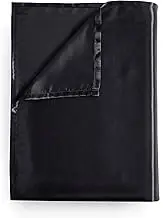 Counfeisly Satin Twin Flat Sheet, Luxury and Silky Soft Bed Top Sheet Only, Black