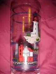 LOT 4 LOOK NEW, LIGHTHOUSE TUMBLERS LIBBEY TABLEWARE GLASS SEVERAL LANDSCAPES