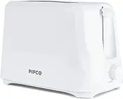 PIFCO White Toaster 2 Slice - Affordable, Variable Browning Controls, Auto Shut-Off, Removable Crumb Tray, and User-Friendly Kitchen Essential - Compact 2 Slice Toaster for Modern Kitchens