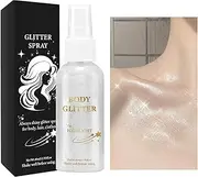YRTUOP Body Glitter Spray,Shimmery Spray | Clothes Body Glitter Hairspray Long-Lasting Quick-Drying Shimmer Spray for Stage Festival and Makeup Prom 80ml