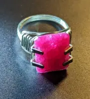 Ruby Ring - Size 6 1/2 - 925 Sterling Silver - Natural Ruby Jewelry