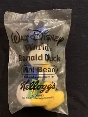 Donald Duck Mini Bean Plush Sealed- 2001 Walt Disney World Kellogg’s Cereal Toy