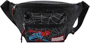 [RGA Leatherworks] Spider-Man Jumping Through The Webs Action Fanny Pack, Black Waist Pack