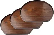 J-Kitchens Wooden Tray Half Moon Set of 3 Lacquer, 14.2 x 13.0 x 0.6 inches (36 x 33 x 1.5 cm) Current Model