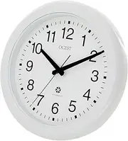 OCEST Sealed Waterproof Garden Wall Clock, 12 Inch Large Indoor Outdoor Clocks, Silent Non-Ticking Battery Operated Quartz Round for Patio, Pool, Lanai, Fence, Kitchen, Bathroom (White)