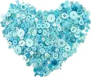 600-700Pcs Turquoise Buttons for Crafts Assorted Craft Buttons,
