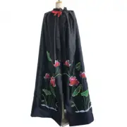 Unisex Fancy Cape Cloak Coat Embroidery Floral Dress Church Buddha Hall Jacket