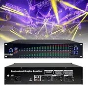 Graphic Equalizer,31-Band Dual Channels Stereo Audio Effect Controller,DJ Digital Mixer Processor,DSP Feedback Eliminator Stage,for Professional and Beginners