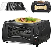 Oven Mini Pizza Chapati Roti Lahmacun Manakish Naan Bread Maker, 15L Countertop Tandoor Oven Pizza Maker with Disk & Clamp, 0-380℃ Temperature Control for Takeaway Kitchen Appliance Square gate