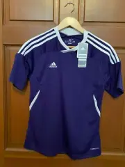 new with tags adidas womens soccer purple jersey climacool