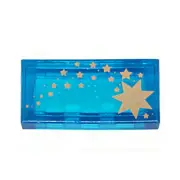 NEW LEGO - Tiles - Decorated - 1x2 Gold Stars Trans-Dark Blue x1 - 4709 4723