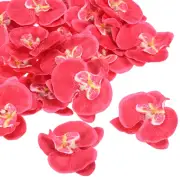 20Pcs 3.5" Artificial Silk Butterfly Orchid Flower Heads for DIY, Fuchsia