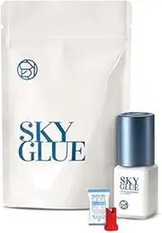 Eyelash Extension Glue Sky S+ (Black Cap) Glue 5ml, 2 Bottles, Eyelash Extension Adhesive, Powerful Strong, 1~2 sec Skilled Professionals