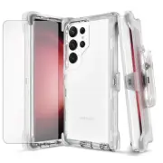 For Samsung Galaxy Note 20 20 Ultra Clear Shockproof Defender Case w/Clip Screen