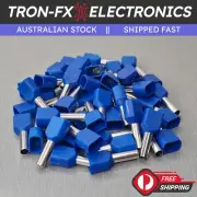 TE4012 12AWG 2*4mm² BLUE Insulated Dual Ferrule Bootlace Crimp Cord Ends