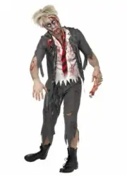 Zombie School Boy Uniform Adult Undead Halloween Walking Blood Dress Up Costume