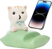 Cat Phone Stand,Cat Cell Phone Holder - Lazy Desktop Resin Mobile Cradle Hands-Release Anti-Slip Base for Truck Dash Workplace