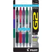 Pilot Gel Rollerball Pen G2 Assorted Ink Premium Super Smooth, Pack of 5 18268