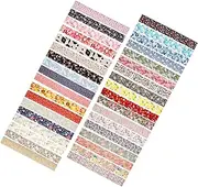 Hohopeti 36 Sheets DIY Sewing Fabric Strips Colored Printing Cloth for Quilting and Craft Projects Patchwork Fabric Comfortable and Durable Material for Handmade Decorations and Doll