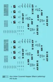 K4 HO Scale Decals Ann Arbor Covered Hopper Black
