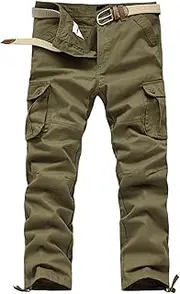 [Generic] Men's Casual Work Outdoor Trousers Lightweight Hiking Pants with Multi Pockets Plus Flex Ripstop Combat Tactical Pants