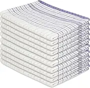GABA 20PCs Dish Towels 50x70cm, Pre Shrunk, Machine Washable, Everyday Basic Tea Towels, 2 Times Bigger, Thicker, Better (Blue)