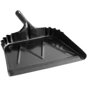 16" HEAVY DUTY COMMERCIAL METAL HAND HELD DUST PAN, BLACK, HEAVY DUTY (USA MADE)