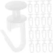 50 Pcs Curtain Track Hooks with Silent Bead Design for Smooth Gliding Sliding Curtain Accessories for Living Room Bedroom Shower and Rv Use