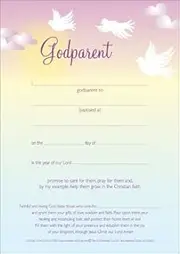 Certificate - Godparent - Pack of 10