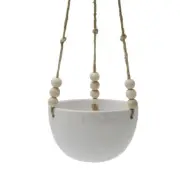 Flora Bunda CT697E-MTWH 5.375 Caveman Ceramic Hanging Planter