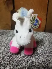 Wild Republic 6” White w/ Rainbow Mane Unicorn NWT