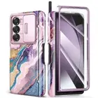 for Samsung Galaxy Z Fold 6 Case with S Pen Holder, [Slide Camera Cover & Scr...