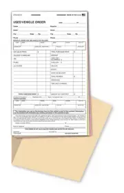 Used Vehicle Order Books - 5.5" x 9", 3-Part Snap-Out Carbonless Forms (50/Book)