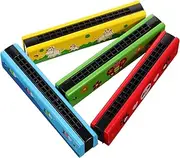Gatuida 4pcs Harmonica Set Wooden Mouth Organs for Beginner Musicians Portable Musical Instruments for Kindergarten and Primary School Inspiring Creativity and Music Skills