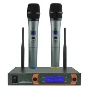 Pro V22 2-mic wireless handheld mic system for DJ wedding dance club karaoke