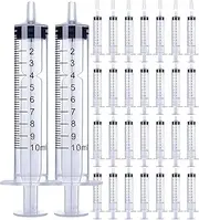 10ML Syringe for Liquid, 30Pack Measuring Small Plastic Syringes with caps, Reusable Liquid Measuring Syringe Tools with Measurement for Scientific Labs, Feeding Pets, Refilling Cosmetics