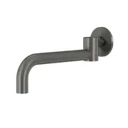 MEIR Round Brass Basin Bath Spout - Swivel Curved - Wall Mounted - PVD Shadow