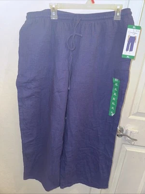 Casual & Comfort-Jessica Simpson Ladies' Gauze Ankle Flowy Blue Pants XLarge