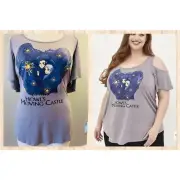 Torrid 3 (3X) Howl's Moving Castle Super Soft Cold Shoulder Studio Ghibli Top