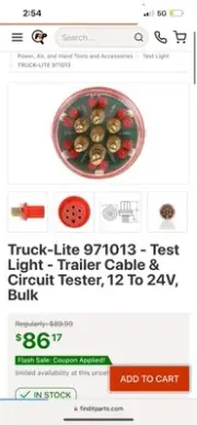 Truck-Lite Test Light- Trailer Cable And Circuit Tester