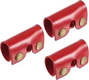 uxcell Leather Razor Head Protecting Cover, 3 Pack Double Edge Safety Razor Head Protecting Sheath Shaver Tip Cover for Travel, Red