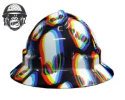 Custom Hydrographic Safety Hard Hat TRIPPY ALIEN PRO CHOICE WIDE BRIM