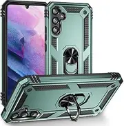 [XINNI] Case for Samsung Galaxy A34 5G Mobile Phone Case, Military Hybrid PC + TPU 2-in-1 Armor Protective Back Cover with Holder, Green