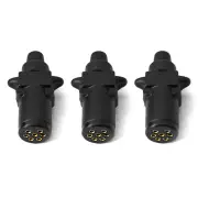 Elinz Trailer Plug 7 PIN Small Round Plastic Connector Adaptor Socket Car Caravan Boat 3x