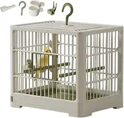 Bird Carrier Travel Cage | Ornamental Portable Bird Container,Hook Handle, Lightweight with Standing Pole for Parakeets, Finches, Parrots, Lovebirds