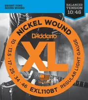 D'Addario EXL110BT Nickel Wound Electric Guitar Strings, Balanced Tension Regular Light, 10-46