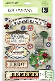 K&Company AMERICANA REMEMBRANCE Scrapbook Stickers NIP